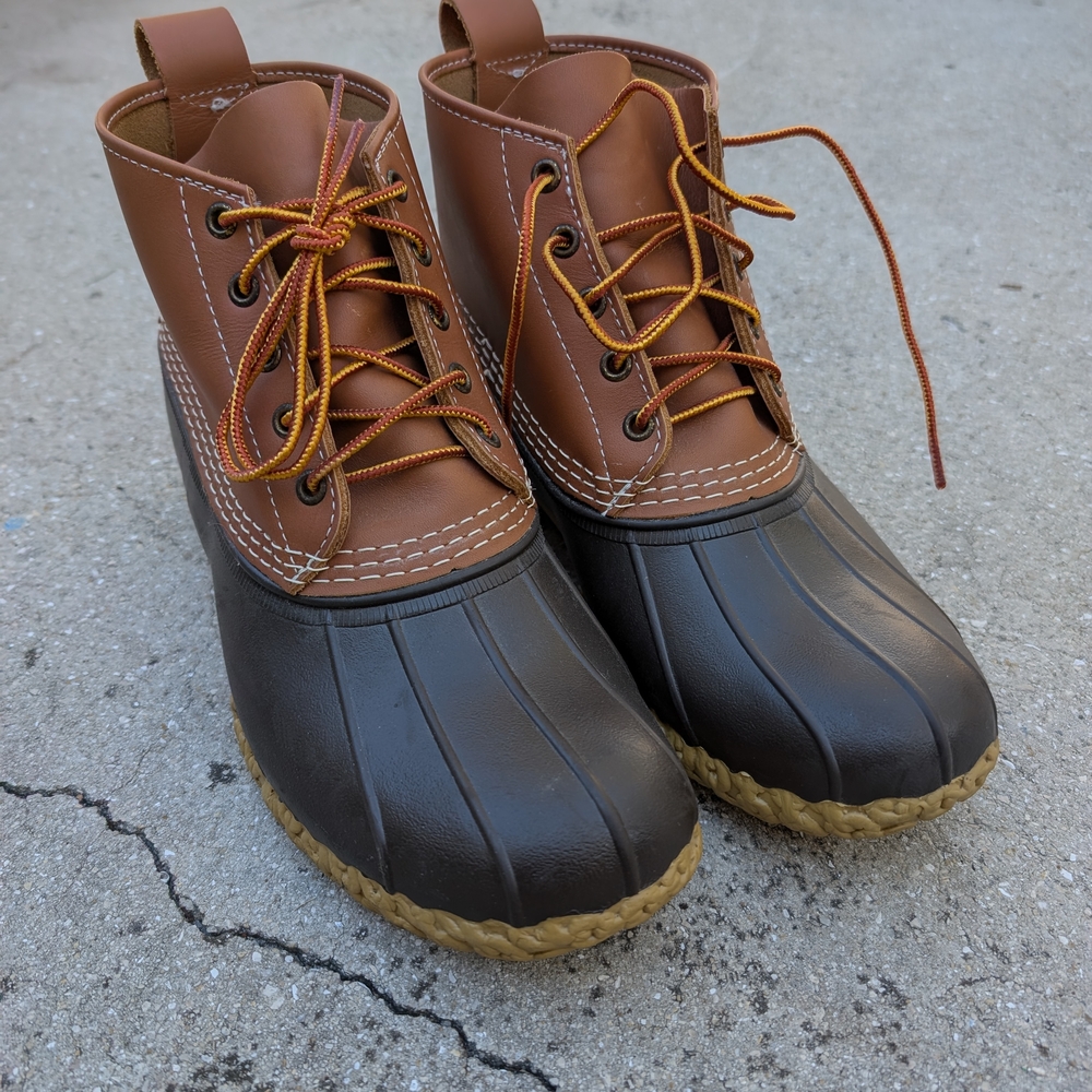 Brown and Black Duck Boots